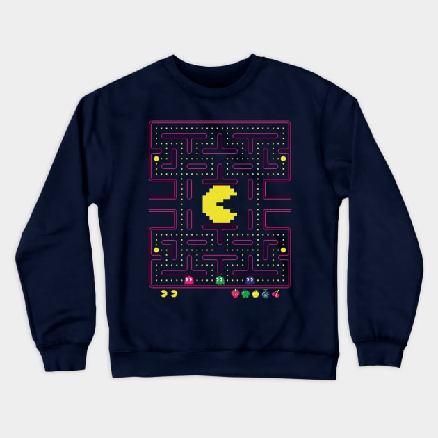 Pac-Man Pixelart Crewneck Sweatshirt by Jelly89